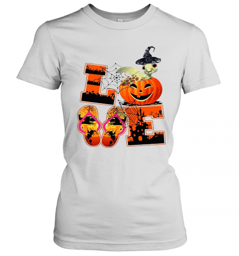 Love Halloween Shorkie Witch Turtle T-Shirt Classic Women's T-shirt