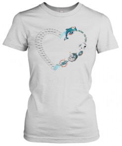 Love Miami Dolphins Football Heart Diamond T-Shirt Classic Women's T-shirt