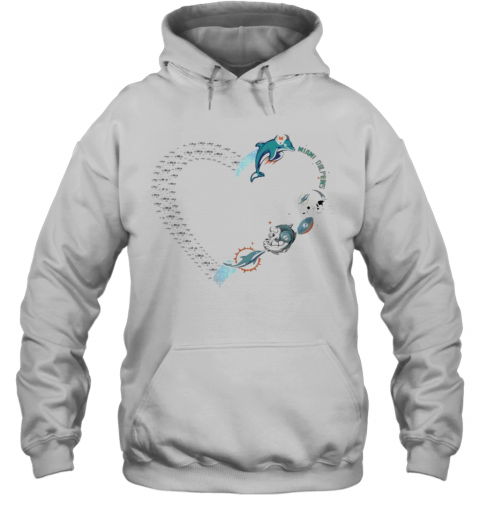Love Miami Dolphins Football Heart Diamond T-Shirt Unisex Hoodie
