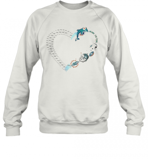 Love Miami Dolphins Football Heart Diamond T-Shirt Unisex Sweatshirt