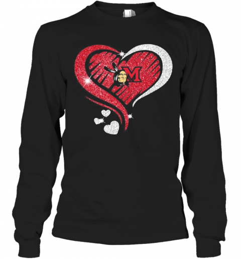 Love Miami Redhawks Hears Diamond T-Shirt Long Sleeved T-shirt 