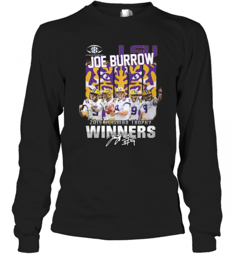Lsu Tigers Joe Burrow 2019 Heisman Trophy Winners Signature T-Shirt Long Sleeved T-shirt 