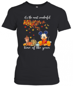 Mickey Mouse It'S The Most Wonderful Time Of The Year Leaves Tree T-Shirt Classic Women's T-shirt