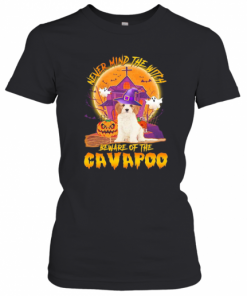 Never Mind The Witch Beware Of The Cavapoo Halloween Moon T-Shirt Classic Women's T-shirt