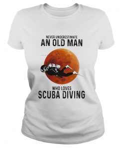 Never Underestimate An Old Man Who Loves Scuba Diving Moon  Classic Ladies