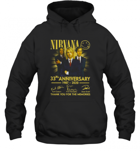 Nirvana 33Rd Anniversary 1987 2020 Thank You For The Memories Signatures T-Shirt Unisex Hoodie