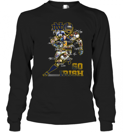 Notre Dame Fighting Irish Go Irish Signatures T-Shirt Long Sleeved T-shirt 
