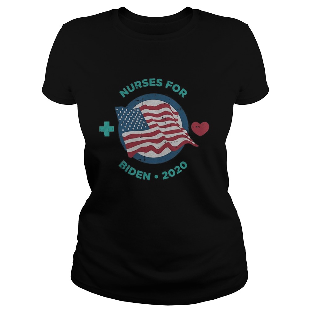 Nurses for joe biden heart american flag independence day Classic Ladies