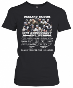 Oakland Raiders 60Th Anniversary 1960 2020 Thank You For The Memories Signatures T-Shirt Classic Women's T-shirt