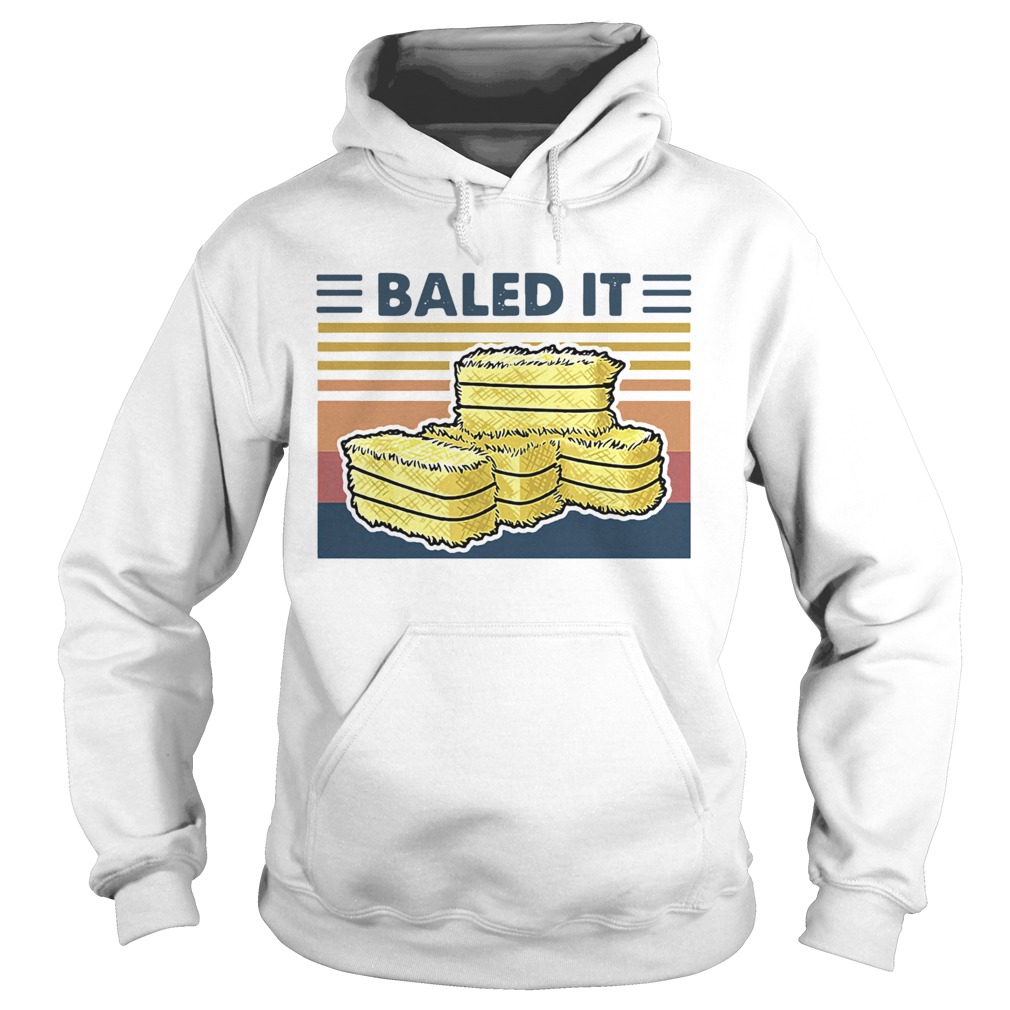 Official Farmer Baled It Vintage Retro Hoodie
