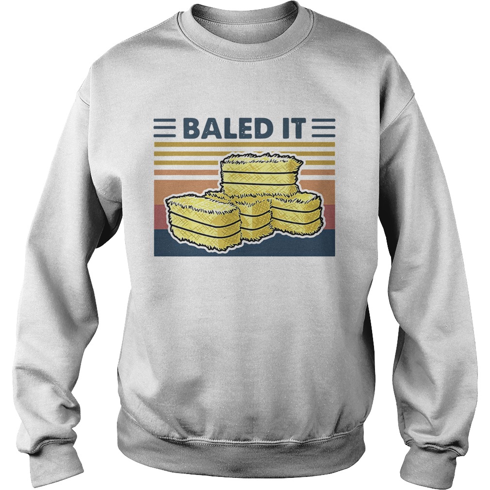 Official Farmer Baled It Vintage Retro Sweatshirt
