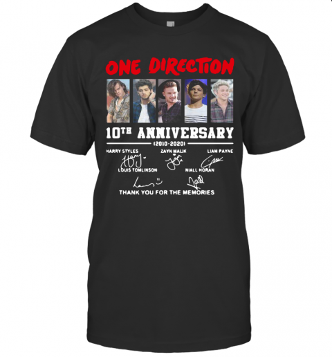 On Direction 10Th Anniversary Thank You For The Memories Signatures T-Shirt