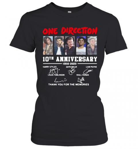 On Direction 10Th Anniversary Thank You For The Memories Signatures T-Shirt Classic Women's T-shirt