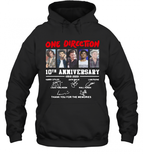 On Direction 10Th Anniversary Thank You For The Memories Signatures T-Shirt Unisex Hoodie
