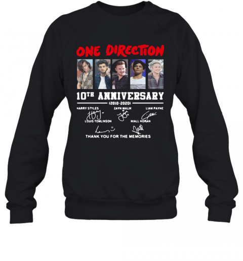On Direction 10Th Anniversary Thank You For The Memories Signatures T-Shirt Unisex Sweatshirt