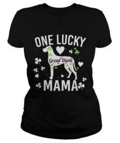 One Lucky Mama Mom St Patricks Great Dane Dog Women  Classic Ladies