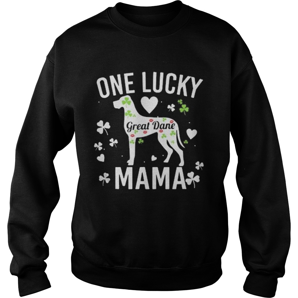 One Lucky Mama Mom St Patricks Great Dane Dog Women Sweatshirt