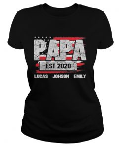 Papa est 2020 lucas johnson emily american flag independence day  Classic Ladies