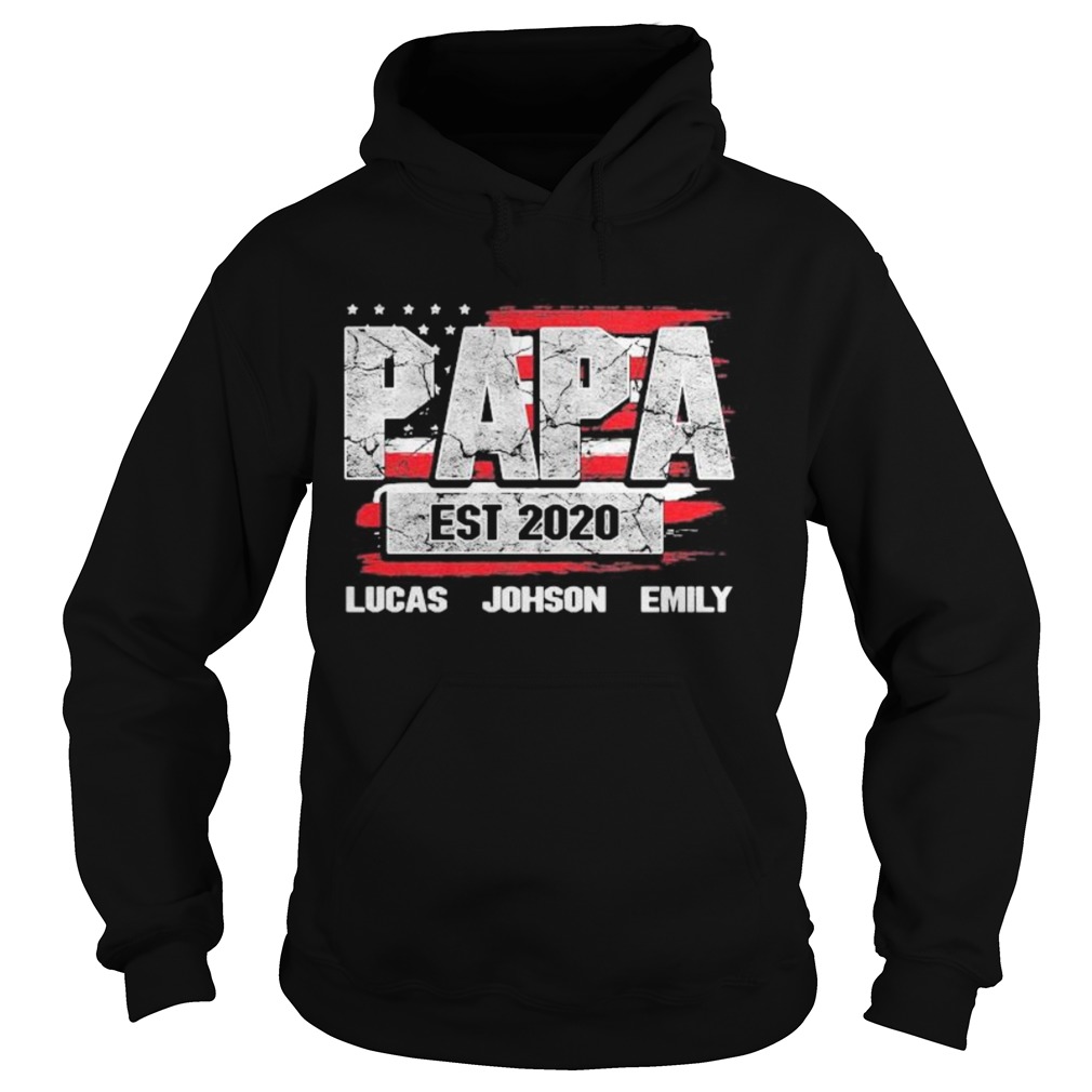 Papa est 2020 lucas johnson emily american flag independence day Hoodie