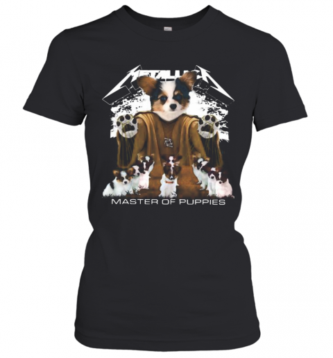 Papillon Puppy Metallica Master Of Puppies T-Shirt Classic Women's T-shirt