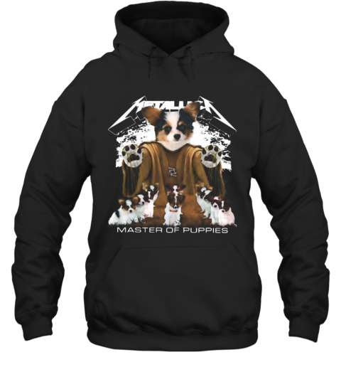 Papillon Puppy Metallica Master Of Puppies T-Shirt Unisex Hoodie