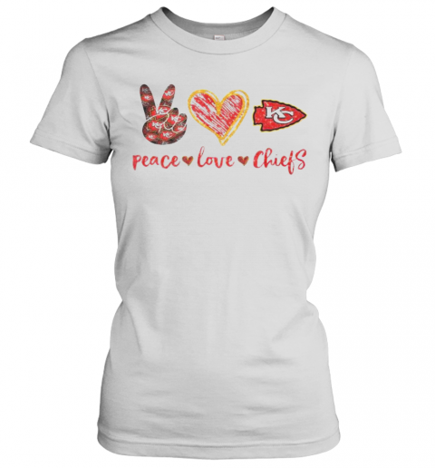 Peace Love Kansas City Chiefs Football Logo T-Shirt Classic Women's T-shirt