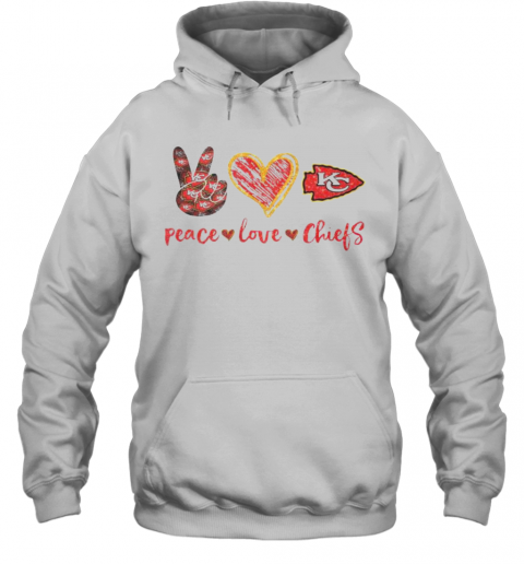 Peace Love Kansas City Chiefs Football Logo T-Shirt Unisex Hoodie