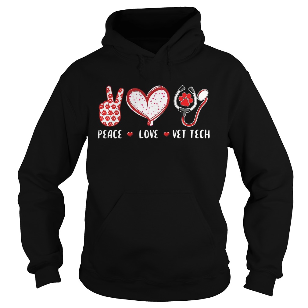 Peace Love Vet Tech Veterinary Veterinarian Hoodie