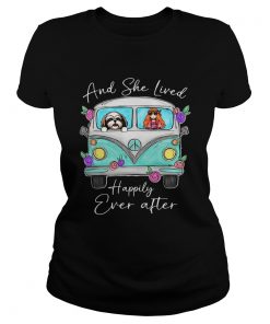 Peace bus yorkie and she lived happily ever after flowers  Classic Ladies