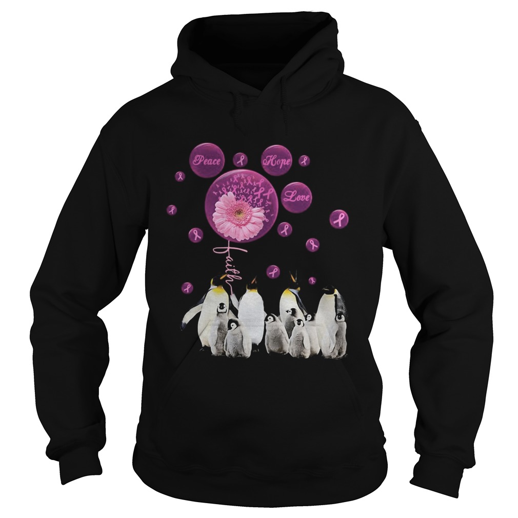 Penguins flowers faith peace hope love cancer awareness Hoodie