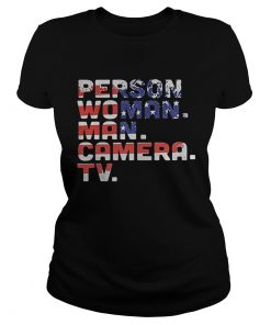 Person woman man camera tv american flag independence day  Classic Ladies
