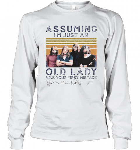 Pink Floyd Assuming I'M Just An Old Lady Was Your First Mistake Signatures Vintage Retro T-Shirt Long Sleeved T-shirt