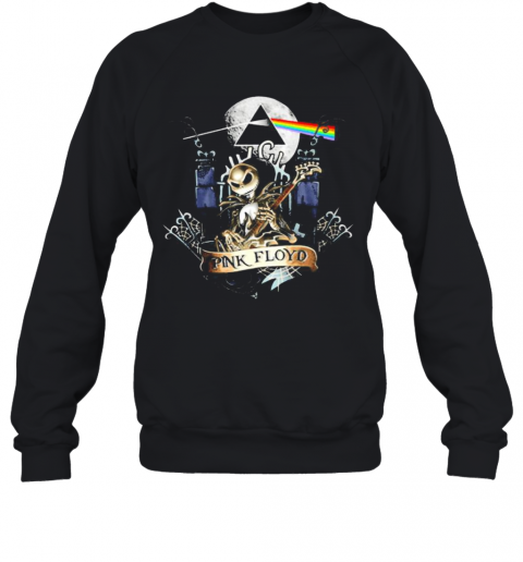 Pink Floyd Band Jack Skellington Playing Guitar T-Shirt Unisex Sweatshirt