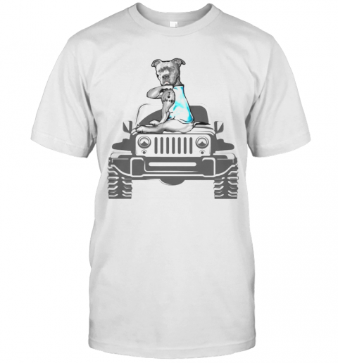 Pitbull Tattoos I Love Car T-Shirt