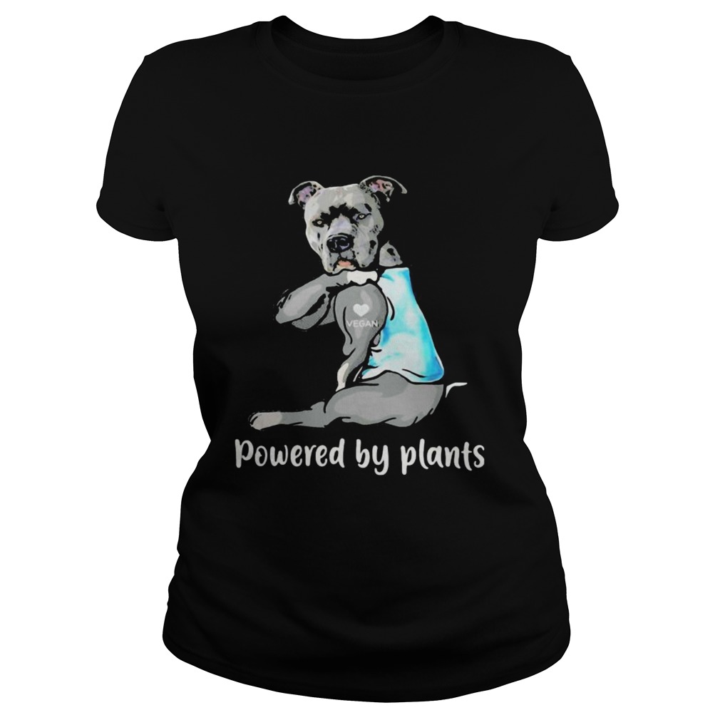 Pitbull tattoos vegan heart powered by plants Classic Ladies