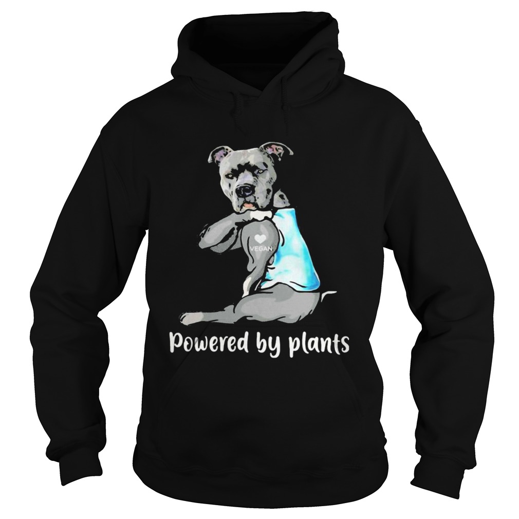 Pitbull tattoos vegan heart powered by plants Hoodie