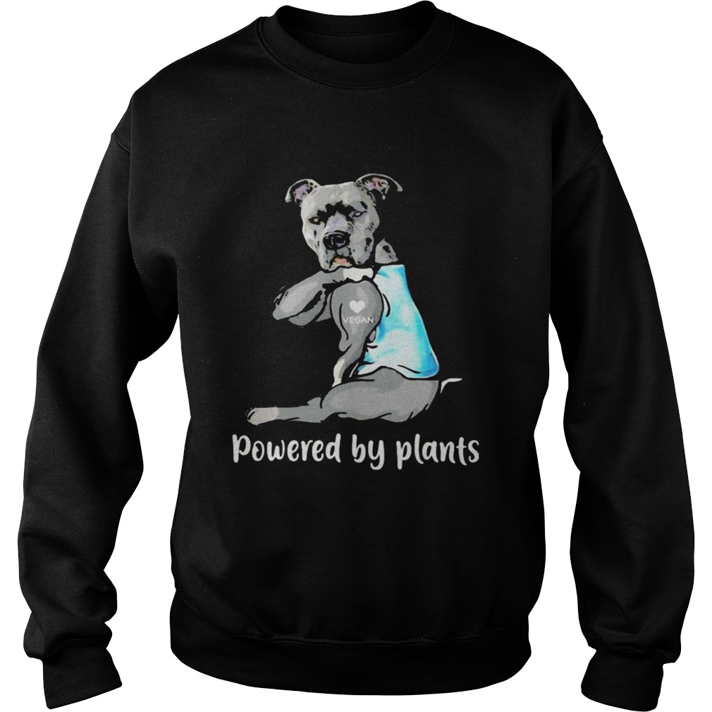 Pitbull tattoos vegan heart powered by plants Sweatshirt