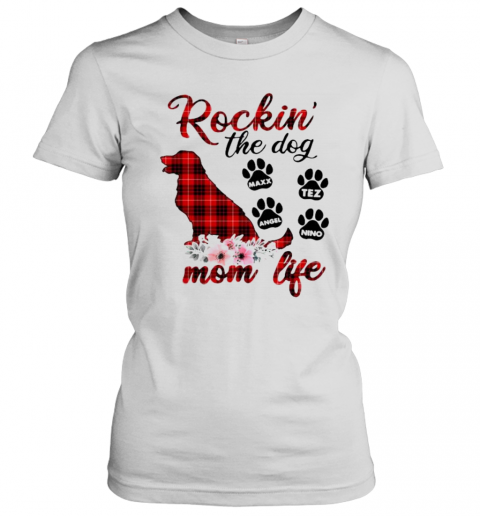 Plaid Rockin' The Dog Mom Life T-Shirt Classic Women's T-shirt