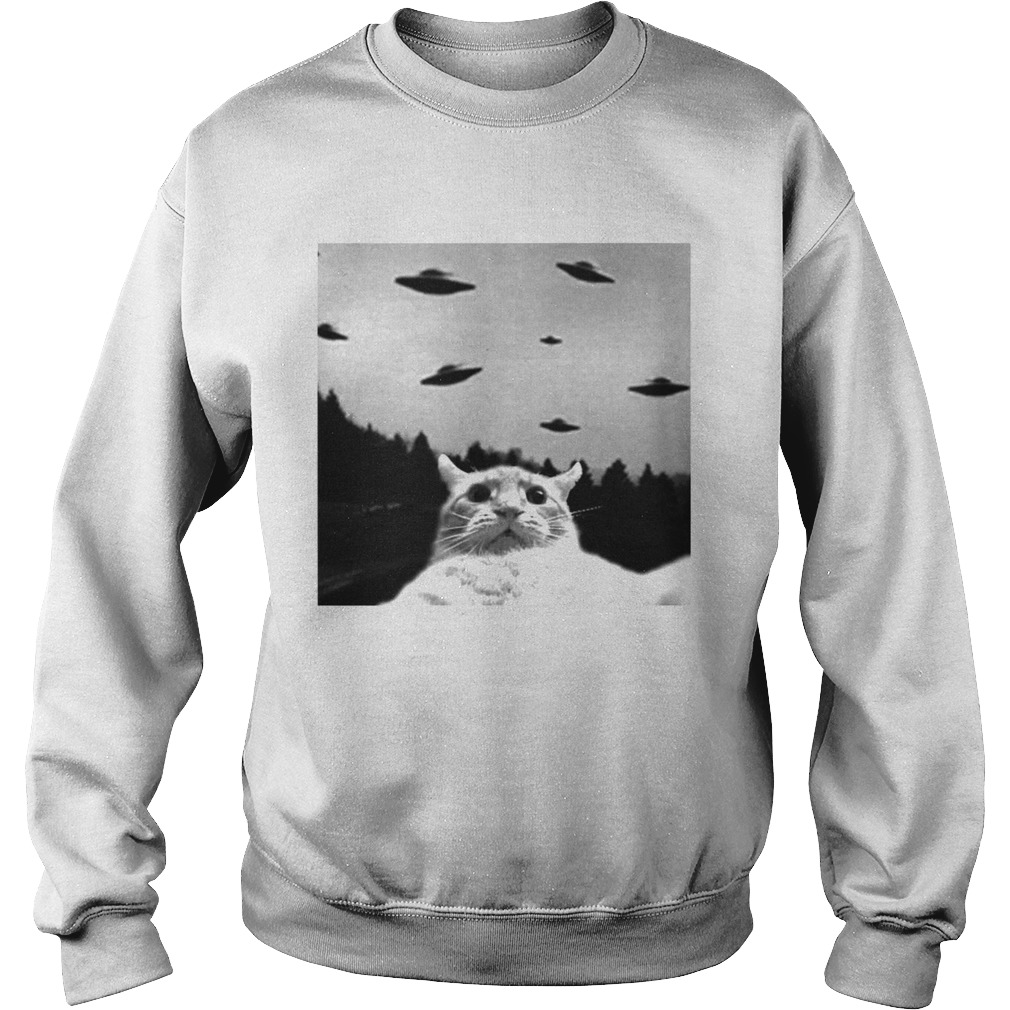 Pretty Cat Selfie Ufos Sweatshirt
