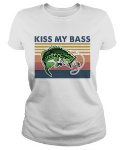 Pretty Fishing Kiss My Bass Vintage Retro  Classic Ladies