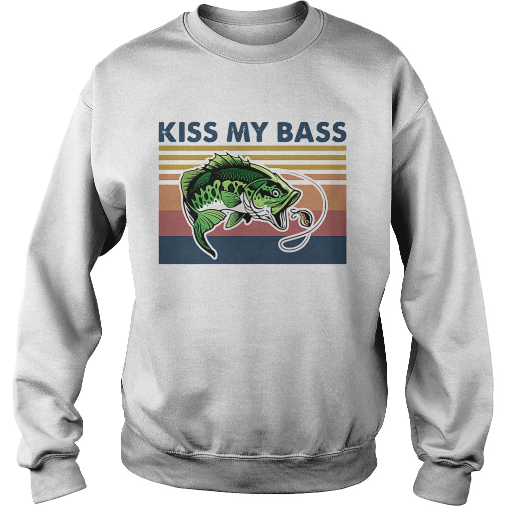 Pretty Fishing Kiss My Bass Vintage Retro Sweatshirt