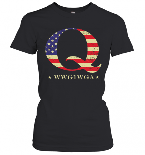 Q Wwgiwga American Flag T-Shirt Classic Women's T-shirt