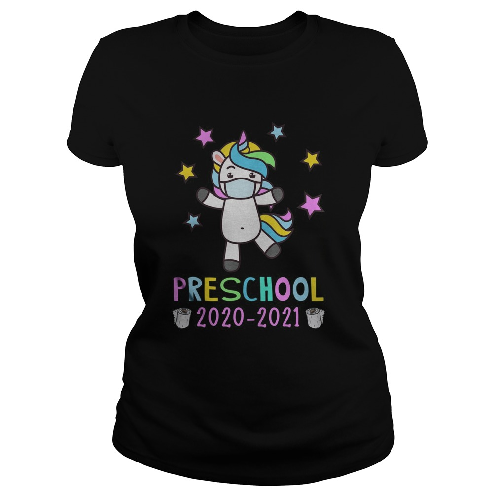 Quarantine Unicorn Hello Preschool 2020 Back To School Classic Ladies