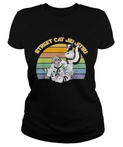 Raccoon street cat jiu jitsu vintage  Classic Ladies