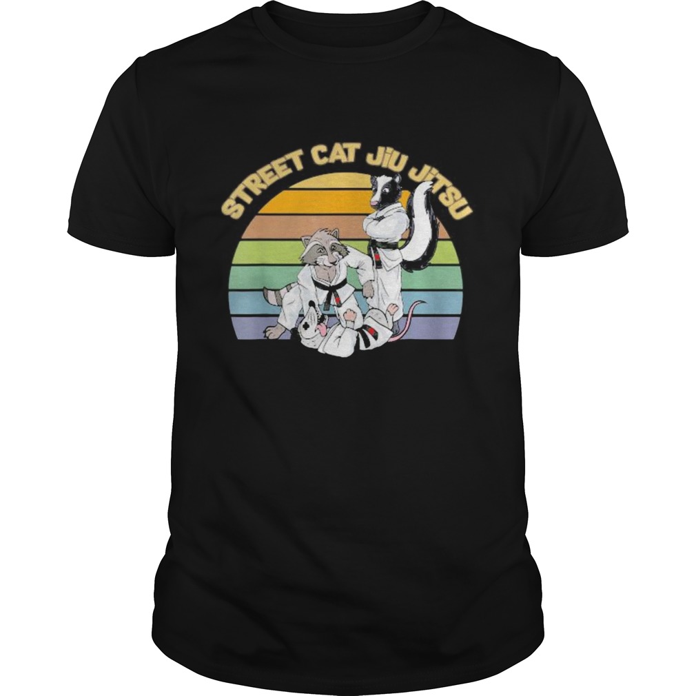 Raccoon street cat jiu jitsu vintage shirt