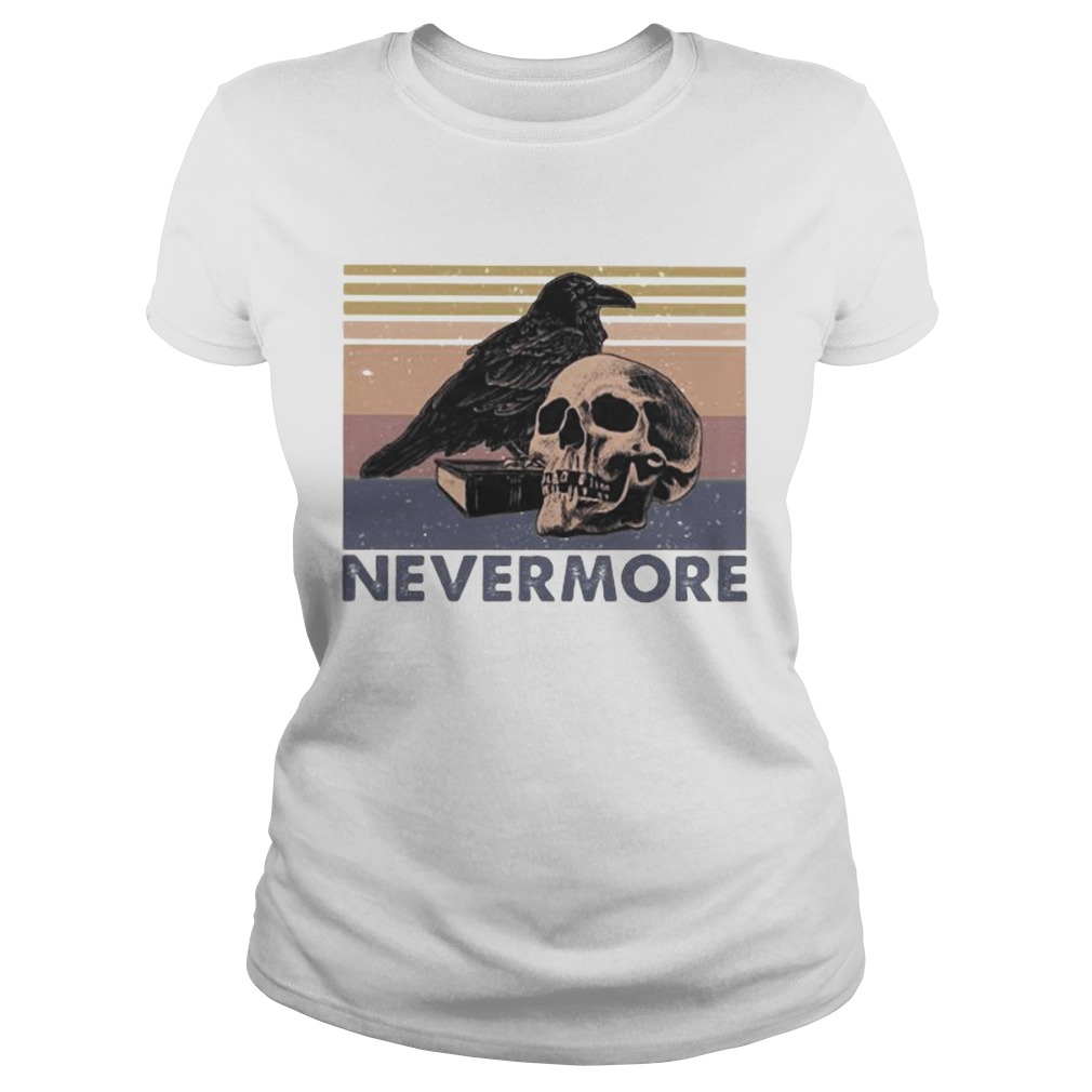 Raven Skull Nevermore vintage retro Classic Ladies