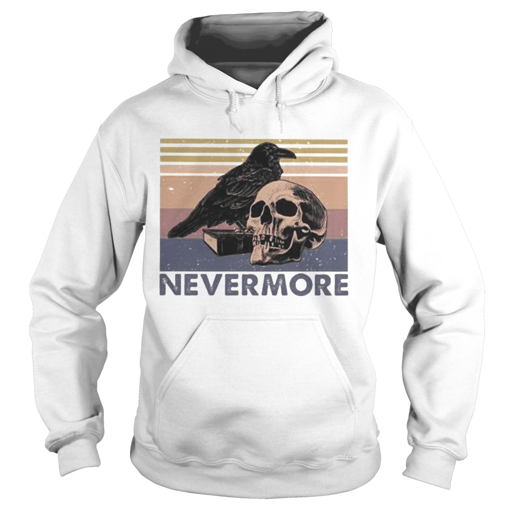 Raven Skull Nevermore vintage retro Hoodie