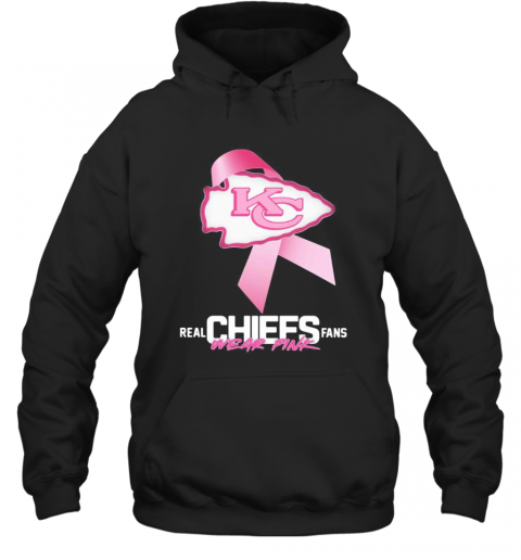 Real Chiefs Fans Wear Pink Logo Cancer Awareness T-Shirt Unisex Hoodie