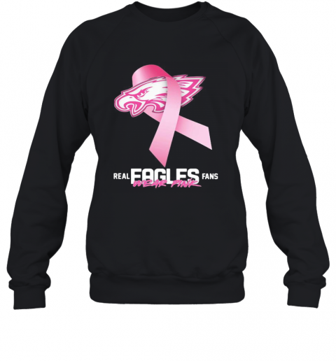 Real Eagles Fans Wear Pink Logo Cancer Awareness T-Shirt Unisex Sweatshirt