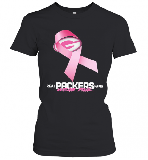 Real Packers Fans Wear Pink Logo Cancer Awareness T-Shirt Classic Women's T-shirt
